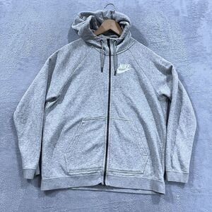 Nike Sportswear Hoodie Women's Large Full‎ Zip Gray Heather Sweatshirt Jacket